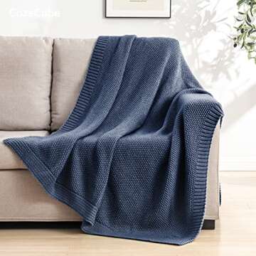 CozeCube Cozy Blue Throw Blanket for Comfort and Style