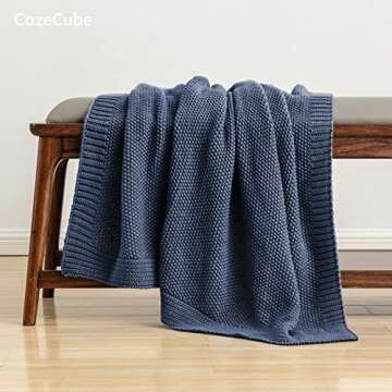 CozeCube Cozy Blue Throw Blanket for Comfort and Style