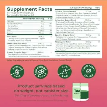 Bloom Nutrition Superfood Greens Powder with Probiotics