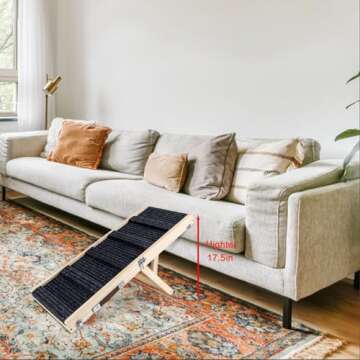 Okydoky Adjustable Wooden Dog Ramp for Small Pets