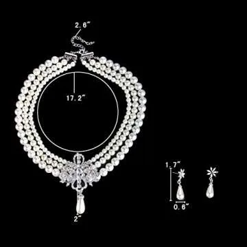 Elegant EleQueen Jewelry Set with Simulated Pearls and Crystals