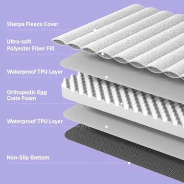 Lesure Orthopedic Dog Bed for Large Dogs - Waterproof & Stylish