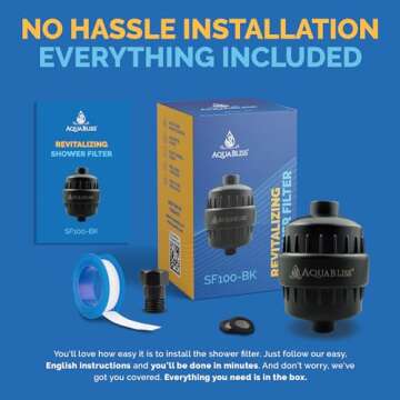 AquaBliss High Output Revitalizing Shower Filter - Reduces Dry Itchy Skin, Dandruff, Eczema, and Dramatically Improves The Condition of Your Skin, Hair and Nails - Matte Black (SF100-BK)