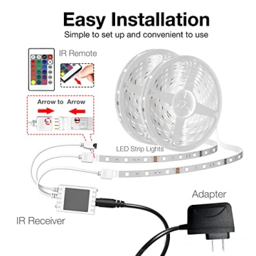 Smart WiFi LED Lights - 50ft RGB Strip with App Control