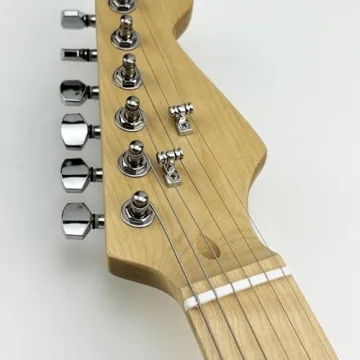 OVSAL 2 PCS Stainless Steel Roller String Retainer for Electric Guitar String Guide Roller String Trees Compatible with Start Tele Telecaster Electric Guitar String Parts Chrome