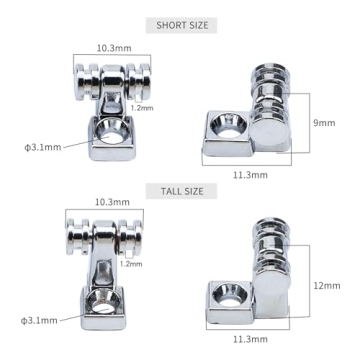 OVSAL 2 PCS Stainless Steel Roller String Retainer for Electric Guitar String Guide Roller String Trees Compatible with Start Tele Telecaster Electric Guitar String Parts Chrome