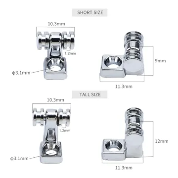 OVSAL 2 PCS Stainless Steel Roller String Retainer for Electric Guitar String Guide Roller String Trees Compatible with Start Tele Telecaster Electric Guitar String Parts Chrome