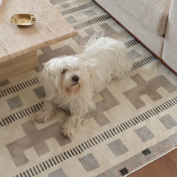 Revival Rugs Comb 5'3"x8' Washable Area Rug for Living Room Bedroom - 100% Recycled Oeko-TEX Certifi...