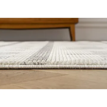 Revival Rugs Comb 5'3"x8' Washable Area Rug for Living Room Bedroom - 100% Recycled Oeko-TEX Certified, Medium Pile, Beige, Cream