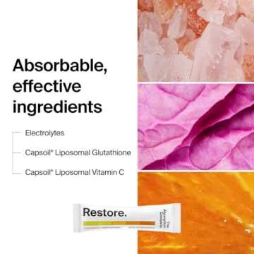 Electrolyte Powder Packets - Workout Recovery & Hydration Drink Mix with Liposomal Glutathione, Vitamin C & Methylated B Vitamins - Mango Lemonade (7 Sticks)