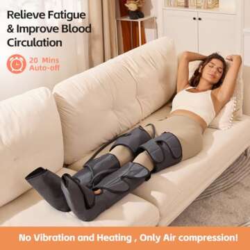 SHINE WELL Leg Compression Massager - Adjustable Air Compression for Pain Relief