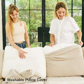 Belffin Modular Sectional Sleeper with Storage Ottoman Corduroy Sectional Couch with Chaise Convertible Modern Sectional Sofa Couch Beige