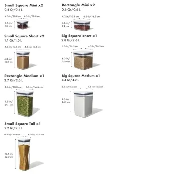 OXO Good Grips 10-Piece POP Container Set for Kitchen