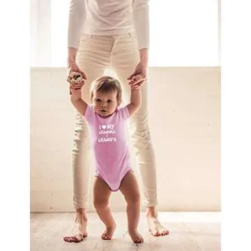 CBTwear I Love My Grandma & Grandpa Baby Bodysuit Adorable Romper Clothing Funny Cute Infant Outfit (6 Months, Pink)
