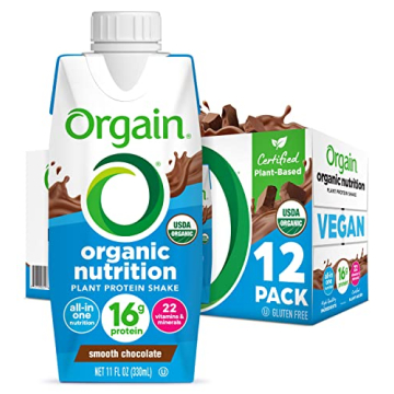 Orgain Organic Nutritional Vegan Protein Shake, Smooth Chocolate - 16g Plant Based Protein, Meal Rep...