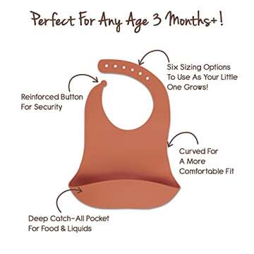 Little Twig Unbreakable Silicone Feeding Set | 6 PC Tableware Non-Toxic BPA & PVC Free Dishwasher Microwave Safe Includes Strong Suction Plate, Bowl, Spoon, Fork, Bib, Travel Bag Clay (LTWG-FS02-12)