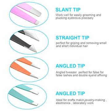 Tweezers for Women Facial Hair,Stocking Stuffers Christmas Gifts 4 Pack Tweezers for Eyebrows,Tweeze...