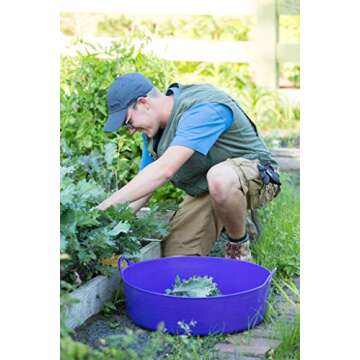 Tubtrugs SP35G Shallow Tub – Multi-Purpose 9 Gallon Green Pail for Pets & Gardening