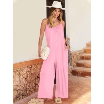 ANRABESS Women Summer Casual Sleeveless Spaghetti Strap Boho Wide Leg Jumpsuits Rompers Dressy 2025 ...