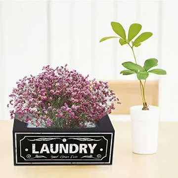 UCUDI Laundry Softener Dispenser Cover Dryer Sheets Holder Box for Laundry Room Sign Wall Art Decor