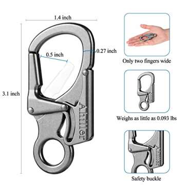 Ahiller Carabiner Clip - Heavy Duty Zinc Alloy for All Outdoor Needs
