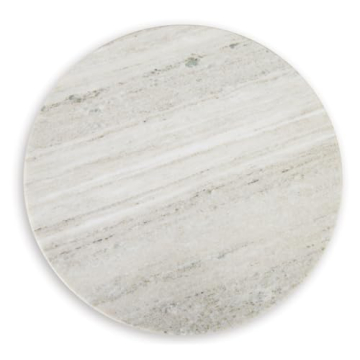 Elegant Accent Table with Marble Top & Cylindrical Legs