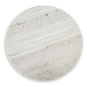 Elegant Accent Table with Marble Top & Cylindrical Legs