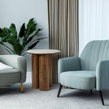 Elegant Accent Table with Marble Top & Cylindrical Legs