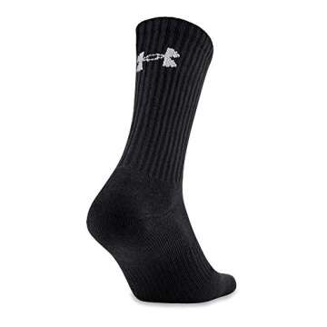 Under Armour Adult Charged Cotton Crew Socks, Multipairs, Black/Gray (6-Pairs), Large