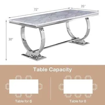 Elegant ACEDÉCOR Modern Dining Room Table with U-Base