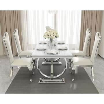 Elegant ACEDÉCOR Modern Dining Room Table with U-Base