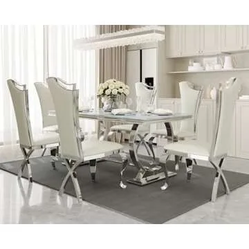 Elegant ACEDÉCOR Modern Dining Room Table with U-Base