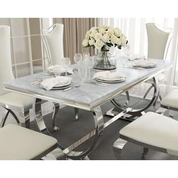 Elegant ACEDÉCOR Modern Dining Room Table with U-Base