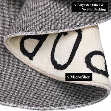 HEBE 5.25ft Round Kids Play Rug ABC Alphabet Nursery Rug for Bedroom Playroom Non Slip Fun Educational Playmat Round Circle Carpet Crawling Mat for Classroom Infant Toddlers