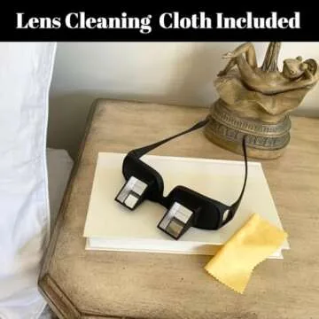 Evelots Laying Down Reading Glasses - Look Down Bed Glasses - High Definition - Lazy Bed Prism Spectacles Horizontal Glasses - Read and Watch TV in Bed - Use Over Your Glasses - Unisex