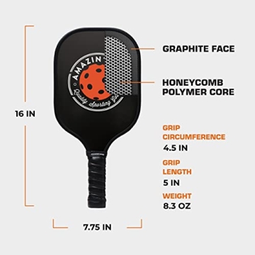 Amazin' Aces Graphite Pickleball Paddle Set for All Ages