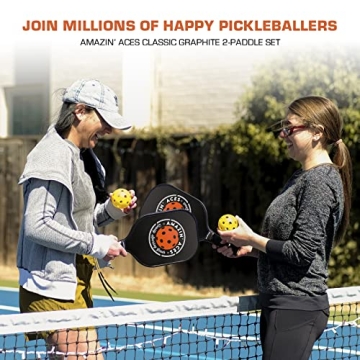 Amazin' Aces Graphite Pickleball Paddle Set for All Ages