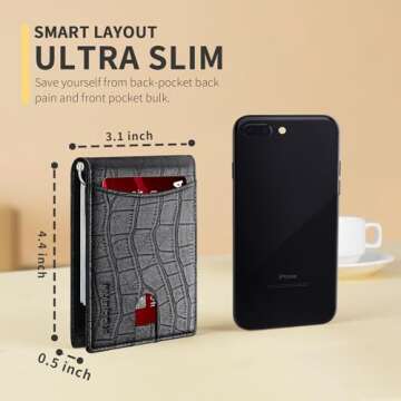 RUNBOX RFID Blocking Slim Leather Wallet for Men