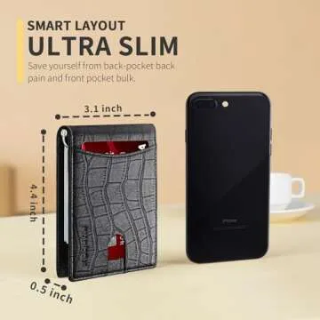 RUNBOX RFID Blocking Slim Leather Wallet for Men