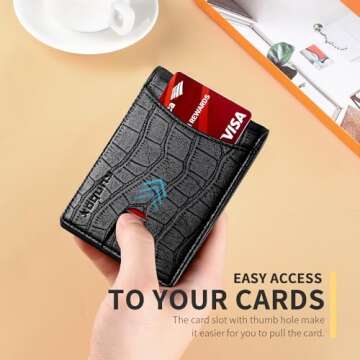RUNBOX RFID Blocking Slim Leather Wallet for Men
