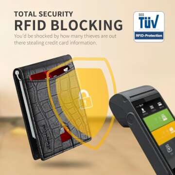 RUNBOX RFID Blocking Slim Leather Wallet for Men