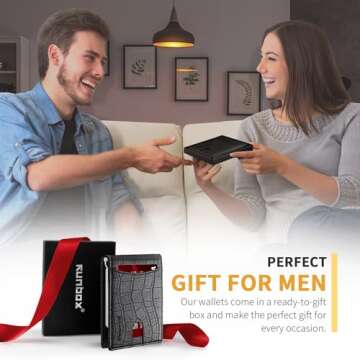 RUNBOX RFID Blocking Slim Leather Wallet for Men