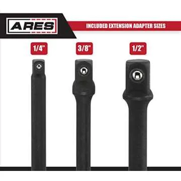 ARES 3-Inch Impact Grade Socket Adapter Set for Drills