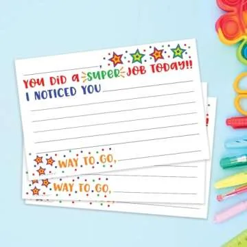 m&h invites Super Job - Teacher Notes to Parents - Classroom Incentive Cards to Send Home - Motivational Good Behavior Cards [Package of 50]