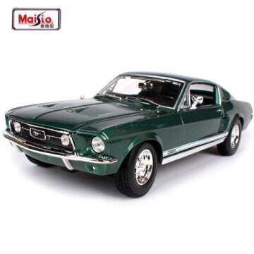 Maisto - 1/18 Scale Compatible with Ford Mustang GTA Fastback (1967) Green