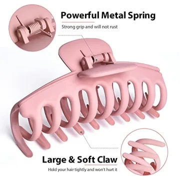 Bealee Nonslip Large Hair Claw Clips for Women 6 Pack