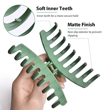 Bealee Nonslip Large Hair Claw Clips for Women 6 Pack