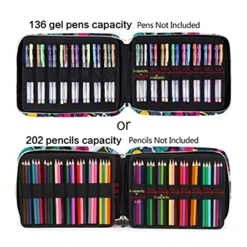Spacious qianshan Pencil Case Holder for 202 Pencils & Gel Pens