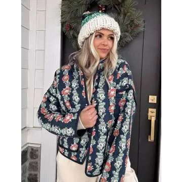 Stylish Floral Cropped Puffer Jacket for Women