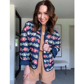 Stylish Floral Cropped Puffer Jacket for Women